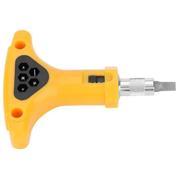 

7Pcs Hardware Repair Hex Slotted Professional Anti Slip T Handle Ratchet Tool Home Kit Manual Removable Screwdriver Set
