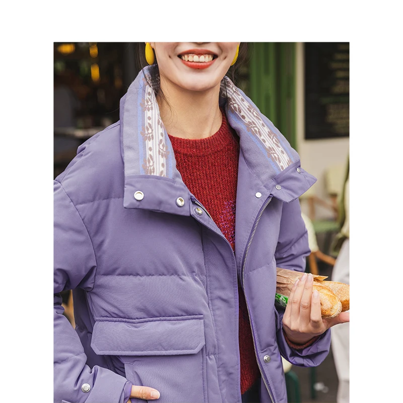 Kopen Inman Winter Stand Up Kraag Multipurpose Pocket Solid Warm Vrouwen Lange Down Jas