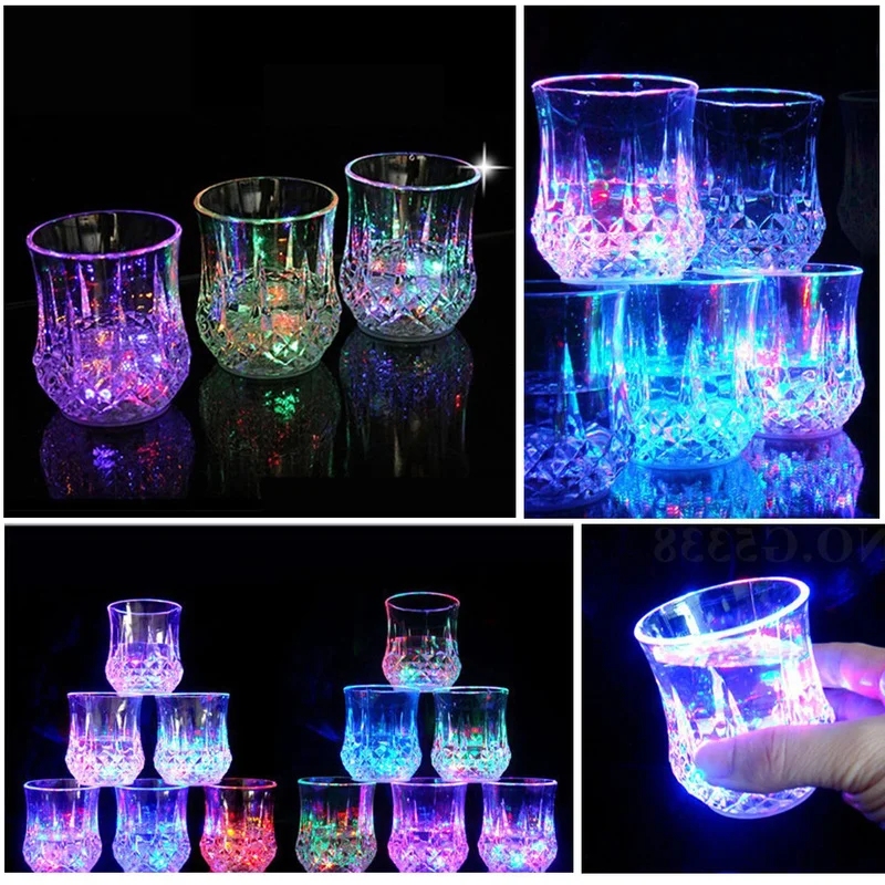 LED AUTO FLASHING Cup Light Up Beer Mugs Beer Whisky Glass Cups for Party Bar K 