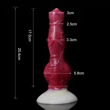 New Knot Dog Dildo For Beginners Sucker Silicone Red Realistic Animal Penis Vagina Stimulate Anal Expansion Sex Toys Shop 3