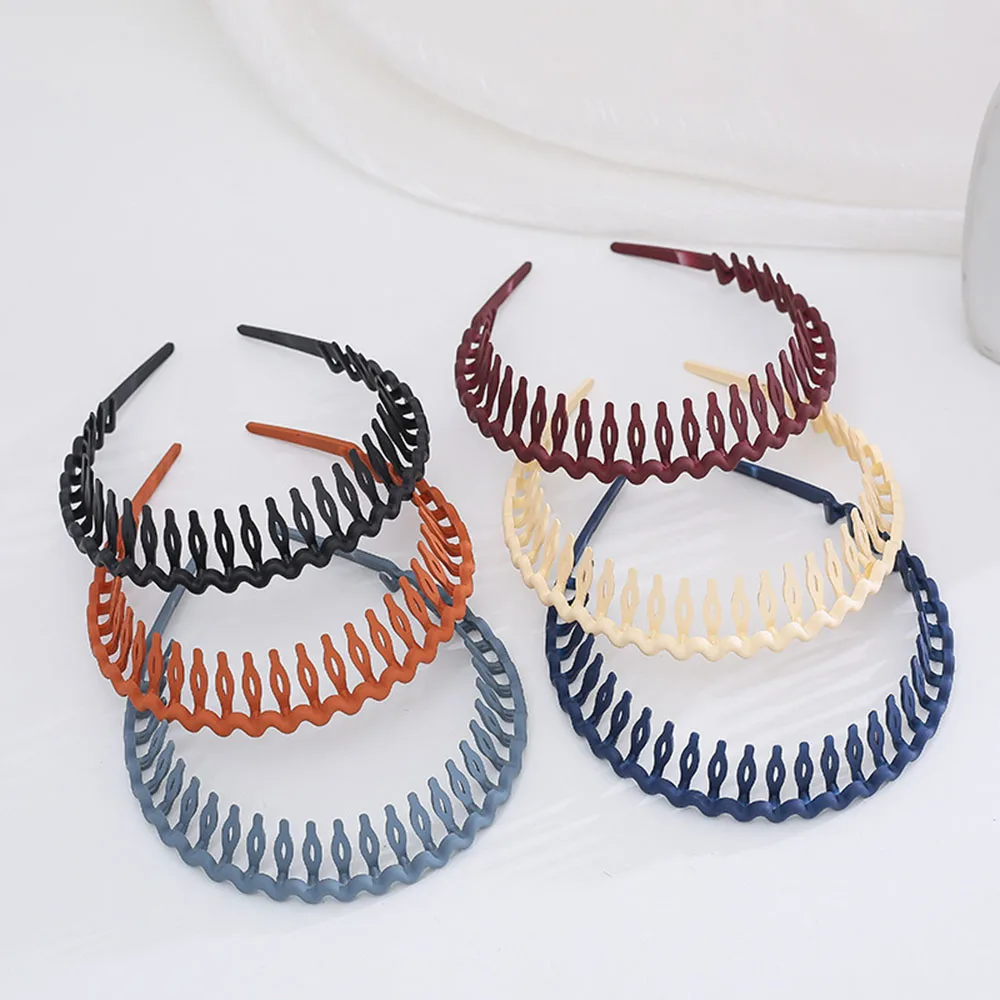 Fashion Simple Headdress Solid Color Resin Hair Comb Non-slip Hairbands Headband Hair Hoop With Teeth Hair Accessories For Women hairclips