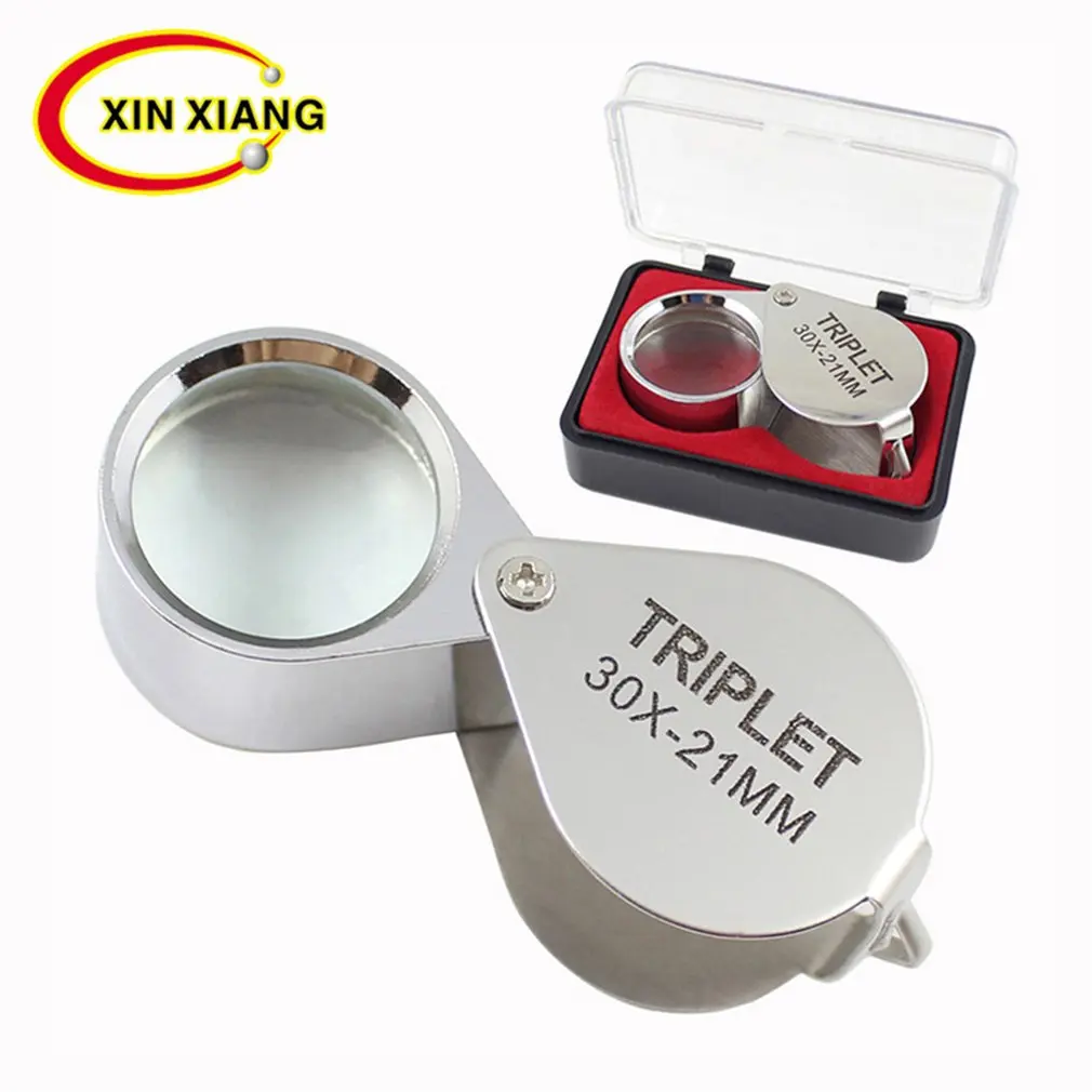 

New 30x21mm Folding Magnifier Glass Jeweler Eye Jewelry Loupe Loop Magnification Power 10X Jewelry Coins Stamps Antiques 1 Pcs