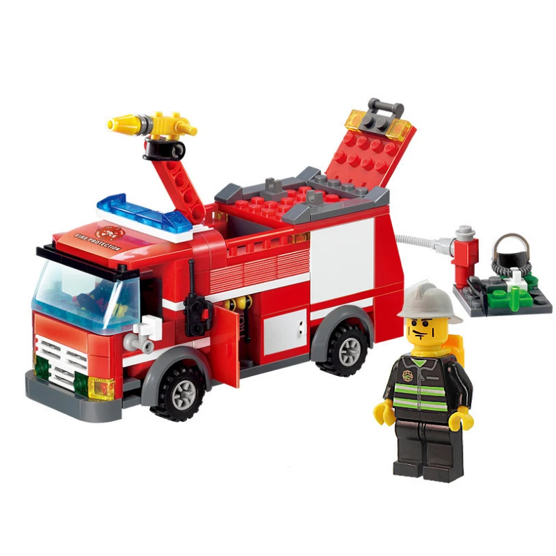 

204pcs City Police Firefighter Rescue Fireman Fire Truck Car Building Blocks Compatible legoing Educational Children Brick Toys