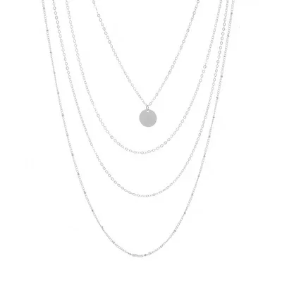 Silver color 2 LISMLISM ожерелье женское многослойная цепочка Персонализированная девушка Роза золотистого цвета Богемские Круглые Подвески ожерелье s ювелирные изделия женские колье - Окраска металла: Silver color 2