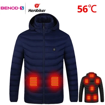 

Men Heated Jacket Winter Thermal Jacket Motorcycle Jacket With Electric Heating USB Cotton Coat For Skiing Chaqueta Moto Hombre