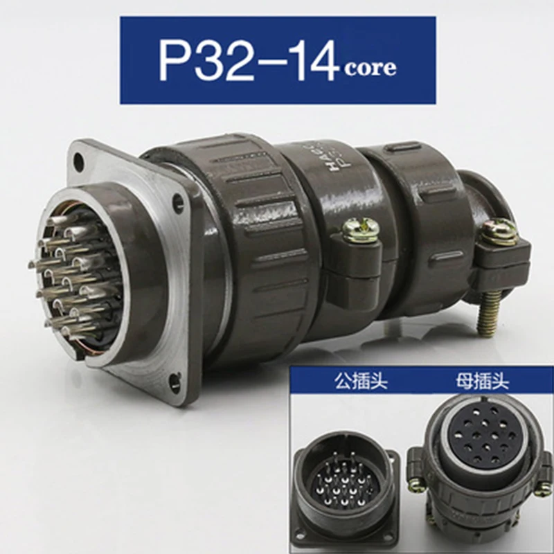 1 шт. Авиационная вилка и розетка P32-4 core 8 core 10 core 12 core 14 core 19 core круглый монтаж разъема отверстие 32 мм