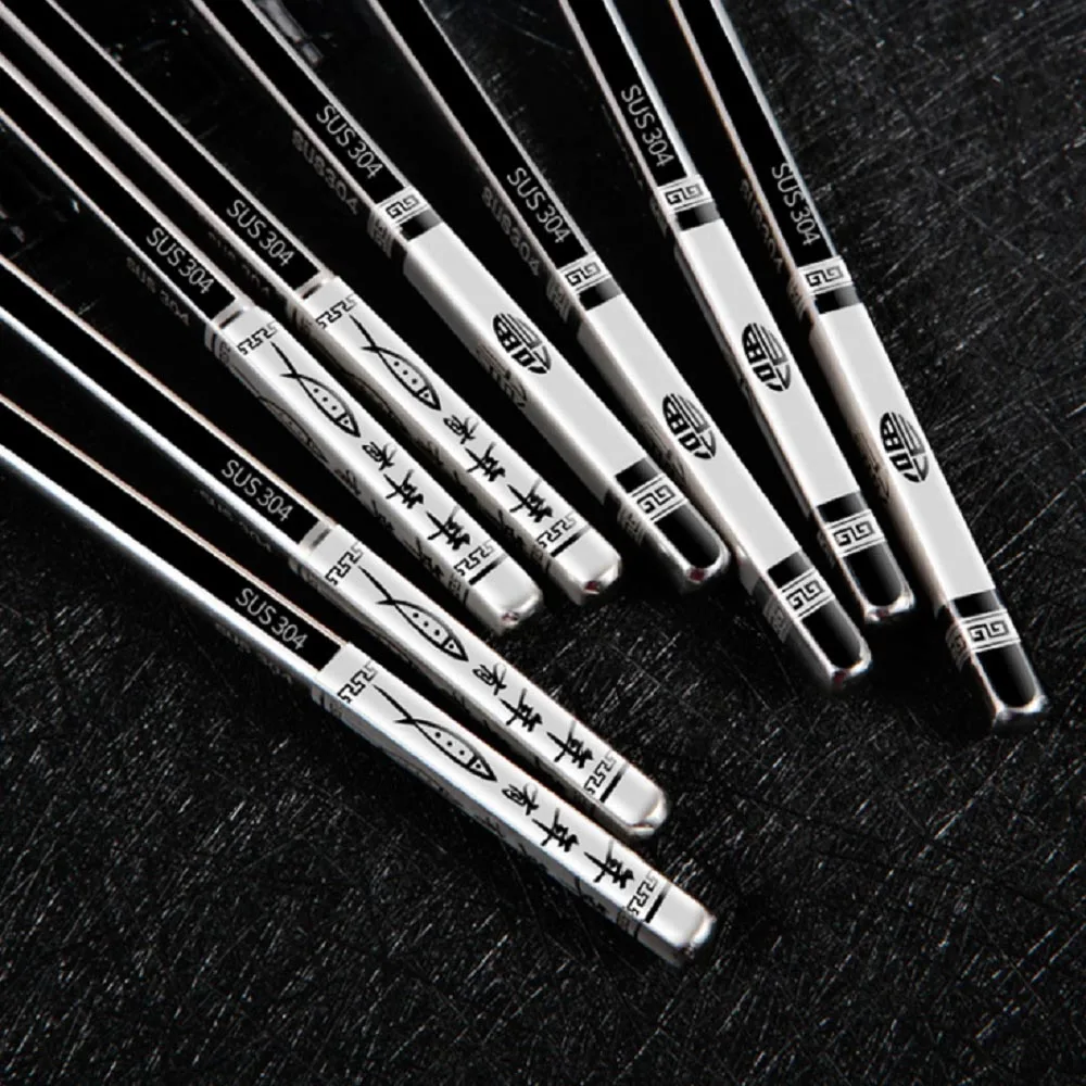 4 пара/лот Роскошные Металлические Китайские Серебряные детские палочки для еды