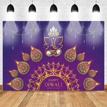 Happy Diwali свечи праздничный фон Золотые кристаллы Diya индийская