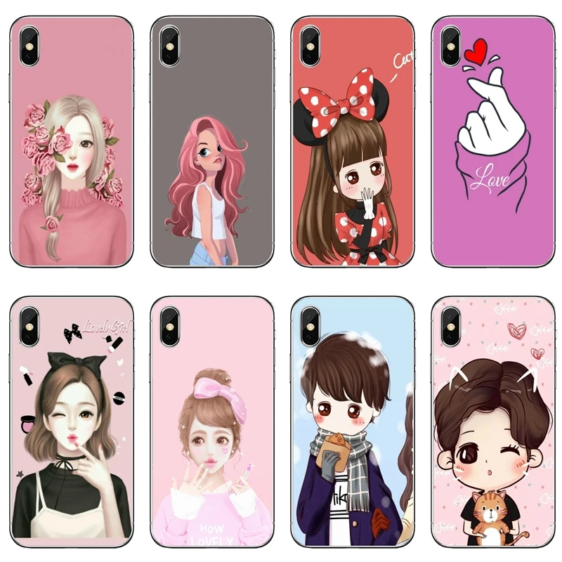 Cute Korean Style Girl Silicone Phone Case For Samsung Galaxy S10e S10 Lite S9 S8 S7 S6 Edge Plus S5 S4 Mini Note 10 9 8 5 4 Phone Case Covers Aliexpress