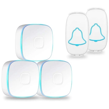 

Doorbell,Wireless Doorbell Waterproof Chime Kit,Door Bell Kits At 1000 Feet Range & 38 Chimes & 4 Level Volume,Led Indicator,Whi