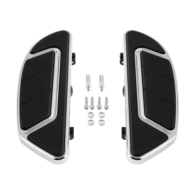 Мотоцикл воздушный поток передний драйвер половицы Подножка для Harley Touring Road King Street Electra Glide FLHX FLRT Softail Trike - Цвет: Chrome and Black