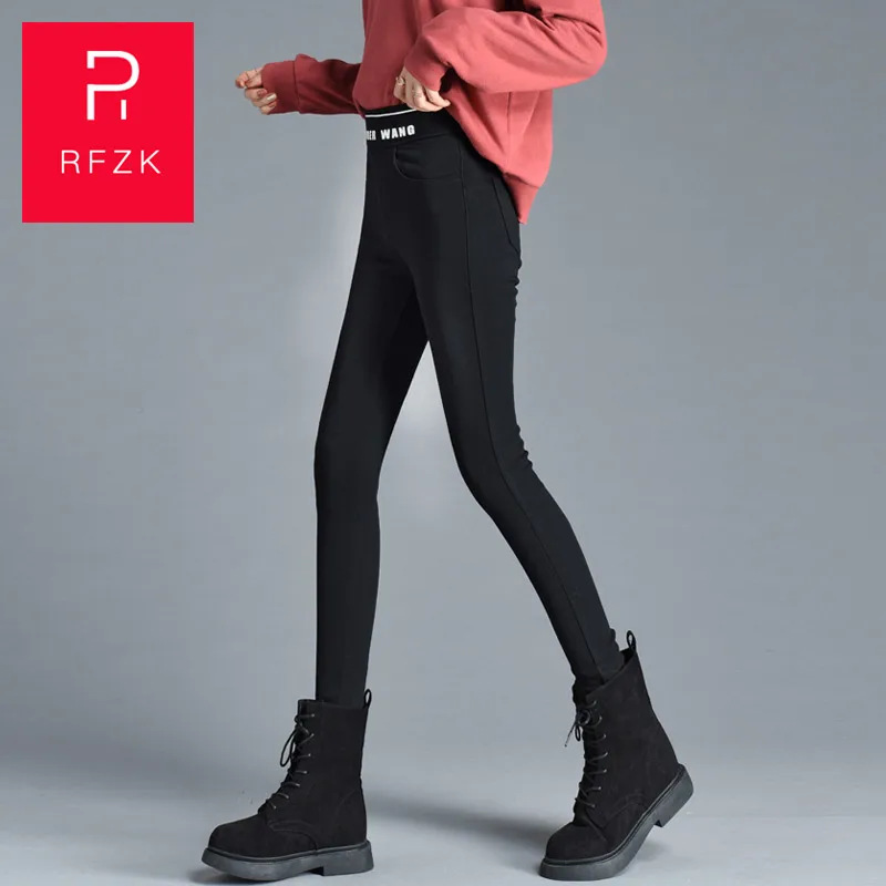 Женские бархатные леггинсы RFZK Plus с высокой талией тонкие новинка осень зима 2020