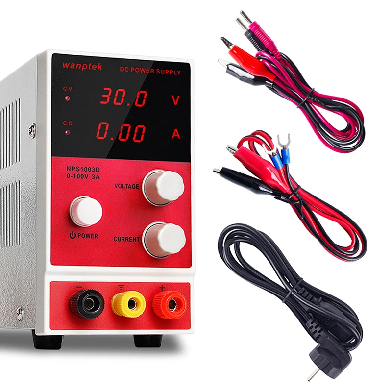 4 Kind of DC Lab Power Supply Adjustable Laboratory 100V 60V 30V 3A 5A 10A WIth 2PCS input Cable Voltage Regulator 220 v Source