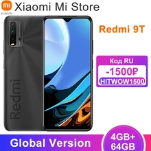 New Global Version Xiaomi Redmi 9T Smartphone 4GB 64GB Snapdragon 662 Octa Core 6000mAh Battery 48MP Camera 6.53''FHD Cellphone