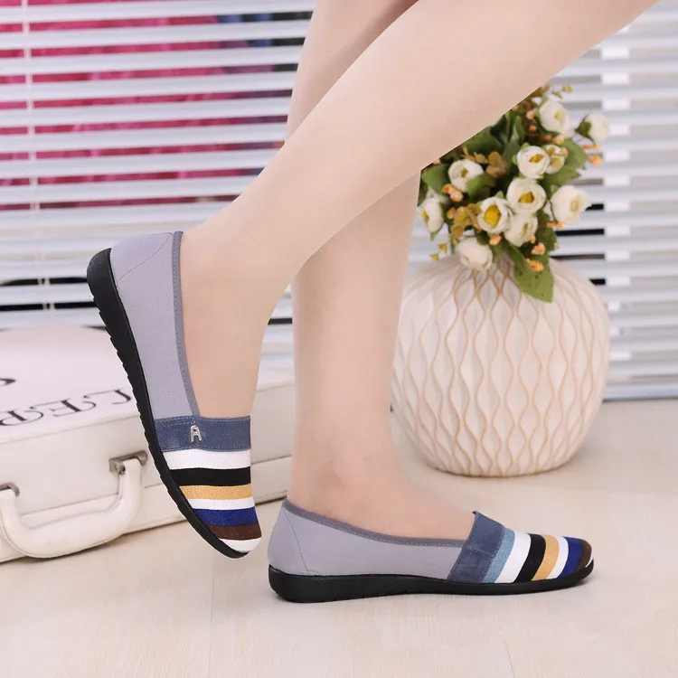 

2018 Summer Old Beijing Cloth Shoes WOMEN'S Shoes Flat Mom Shoes Slip-on