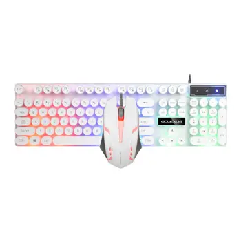 

Wired Keyboard and Mouse Set Colorful Backlit Gaming Keyboard for PC Computer
