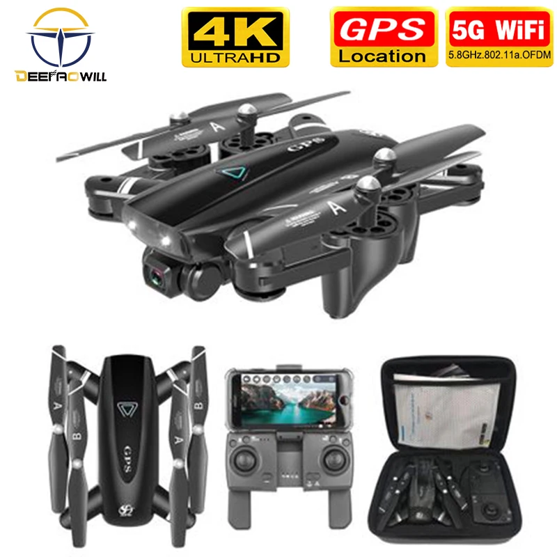 2020 Новый Радиоуправляемый Дрон 4k HD камера GPS 5G WiFi FPV 1080P без сигнала возврат