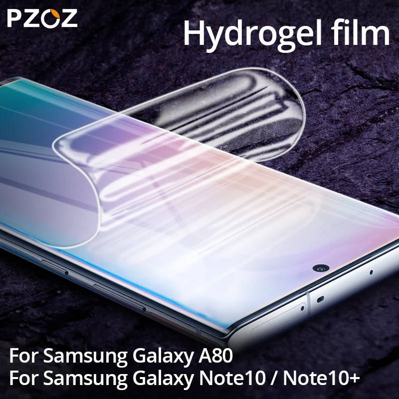 PZOZ Гидрогелевая пленка для samsung Galaxy Note 10 Plus A80 A90 Полный экран протектор Galaxy Note10 Защитные Мягкие гидрогелевые пленки