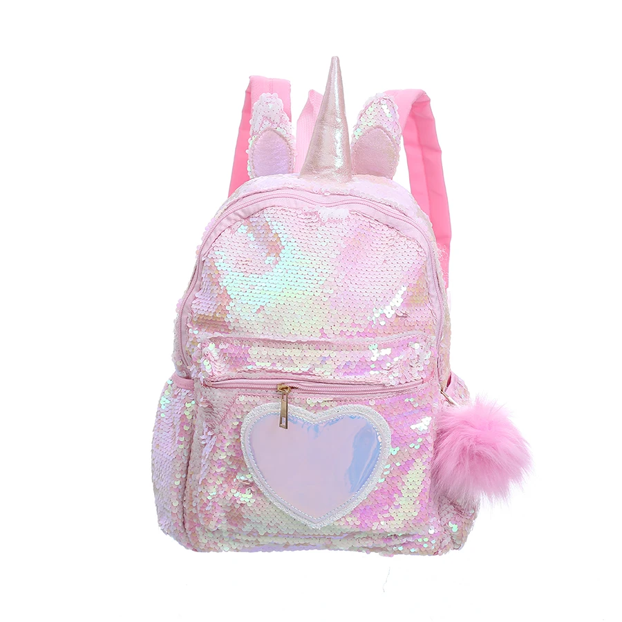 Unicorn Gorgeous Sequin Heart Backpack