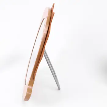 

Cute Wooden Dinosaur Desktop Support-Style Makeup Mirror with Stainless Steel Holder Tabletop Cosmetic for Dormitory Bedroom