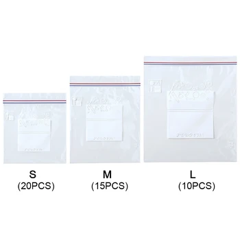 

45pcs/set Frosted Airtight Seal Food Storage Kitchen Freezer Bag Ziplock Tools Packaging Leakproof Thickened Container Cooking