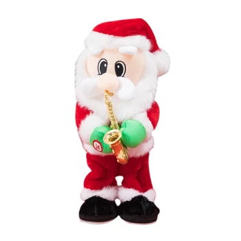 

Electric Santa Twisting Blowing Saxophone Hanging Decorations for Home Tree Ornaments New Year Kids Gifts