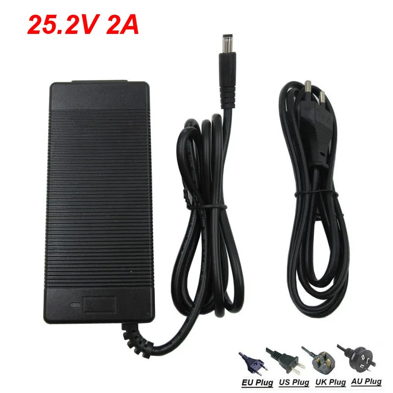 25 2 V 2A 3A DC Зарядное устройство 24V 5A литий ионный аккумулятор фара для