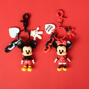 

2020 New Fashion Keychain Cartoon Mickey Minnie Anime Figurine Keyring Kid Toy Key Chains Key Holder Trinket Gift Bags Wholesale