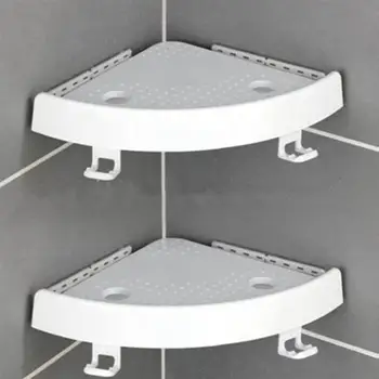 

1 Pc Plastic Punch Free Storage Rack Bathroom Triangle Shelf Space-Saving Corner Shelf Household Kitchen Storage Holder Rack