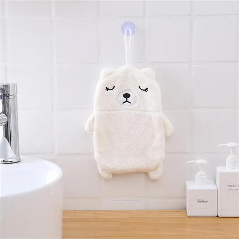 White 1 шт. полотенце для рук с животными, мультяшное полотенце для детей, детское впитывающее полотенце из микрофибры, сухое полотенце для кухни и ванной, мягкое плюшевое полотенце для посуды - Цвет: White