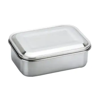 

800ML 304 Stainless Steel Square Lunch Box Food Container Bento Box Square Thickening Students School Outdoor Camping Lunch Box