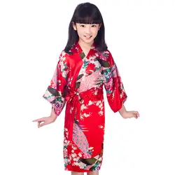 Мягкое свадебное цветочное кимоно купальный халат для девочек ночная рубашка Детская домашняя одежда платье Детское интимное нижнее