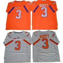 Мужская футболка Clemson Scott 3, белая, фиолетовая, оранжевая, сшитая, размер S-3XL