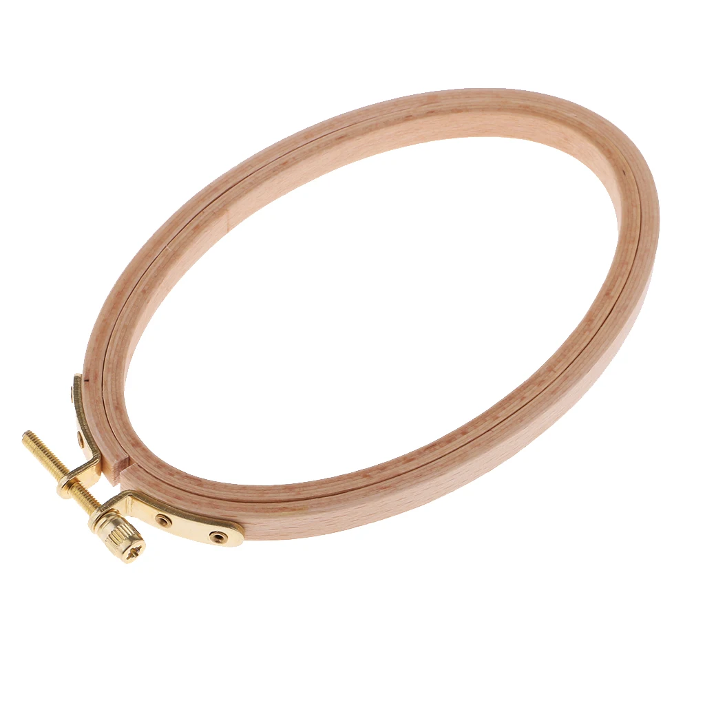 2 Sizes Wooden Embroidery Hoop Cross Stitch Machine Embroidery Frame OVAL Hoop Ring for DIY Art Craft Patchwork