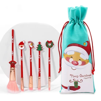 

5Pcs Kawaii Cosmetic Makeup Brush Set Foundation Powder Eyebrow Eyeshadow Brushes Facia Make Up Tools Cute Christmas Gift 2020