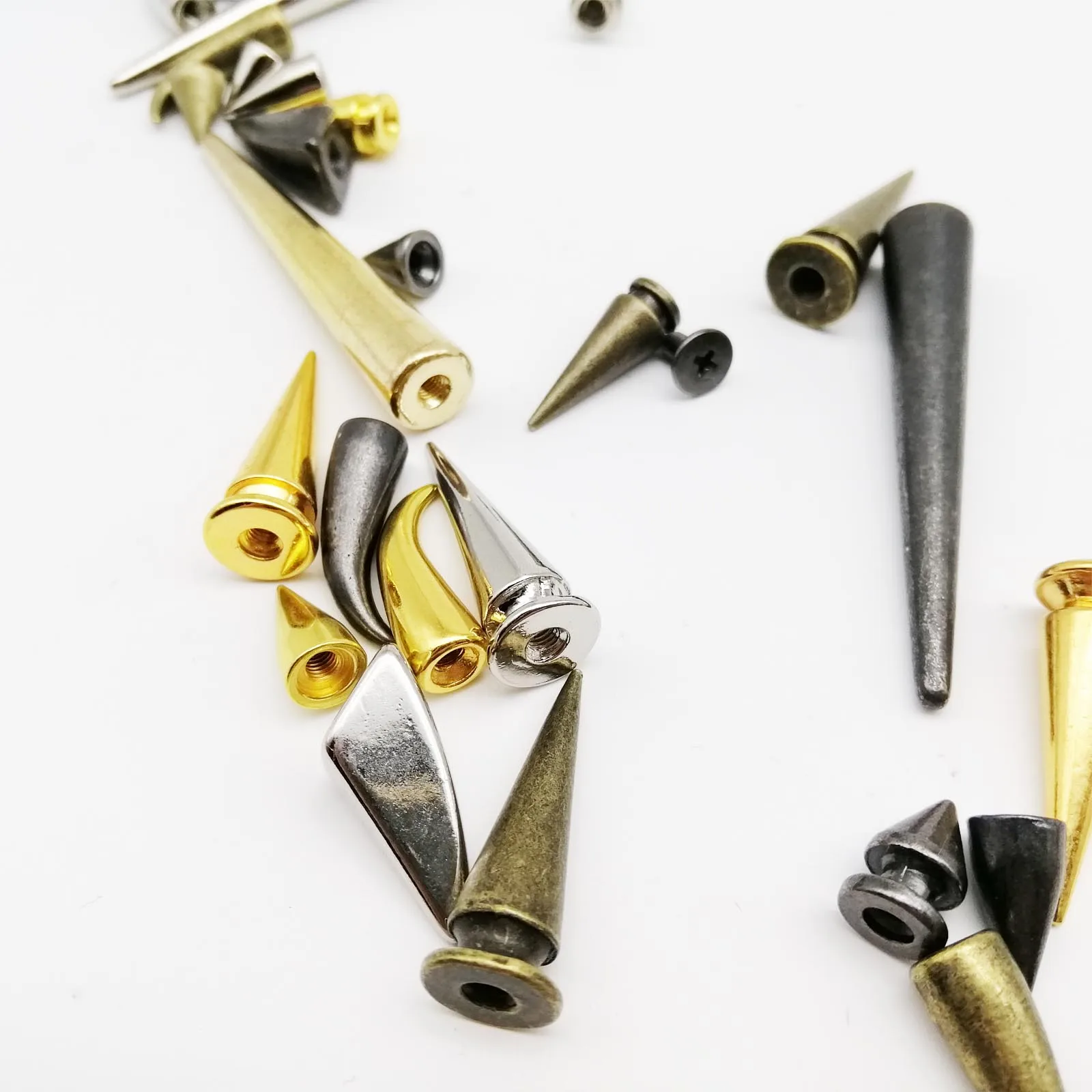 Metal Studs 10 sets Decor Punk Bullet Sharp Spike Cone Screw Back Rivet Stud for DIY Leather Bag Belt Clothes Jacket Shoes