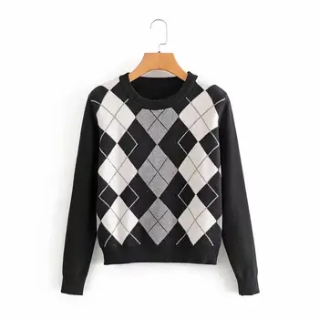

2020 New Autumn Winter Women Knitted Top Crew Neck Sweater Vintage Pullover Casual Classic Sweater femme vetement ropa mujer