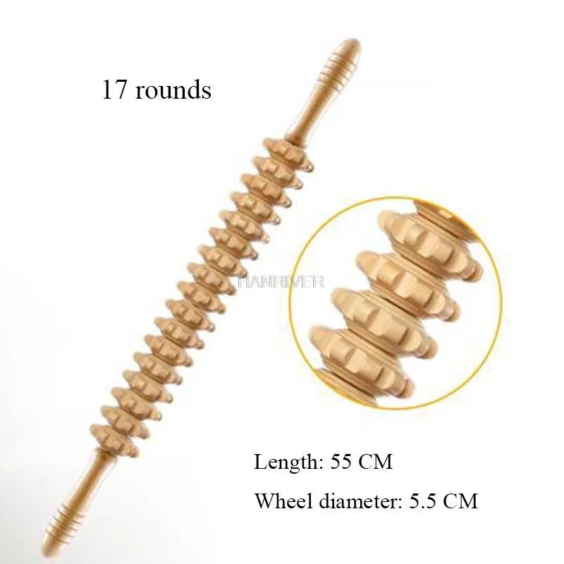 Yoga meridian great thick round wheels Whole body massage roller pounded his waist back massage neck leg wooden massager