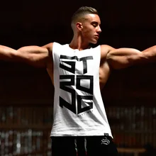 Мышцы Brother жилет Летний мужской фитнес Спорт Чистый хлопок Свободный жилет без рукавов-Fit пот поглощающий дышащий