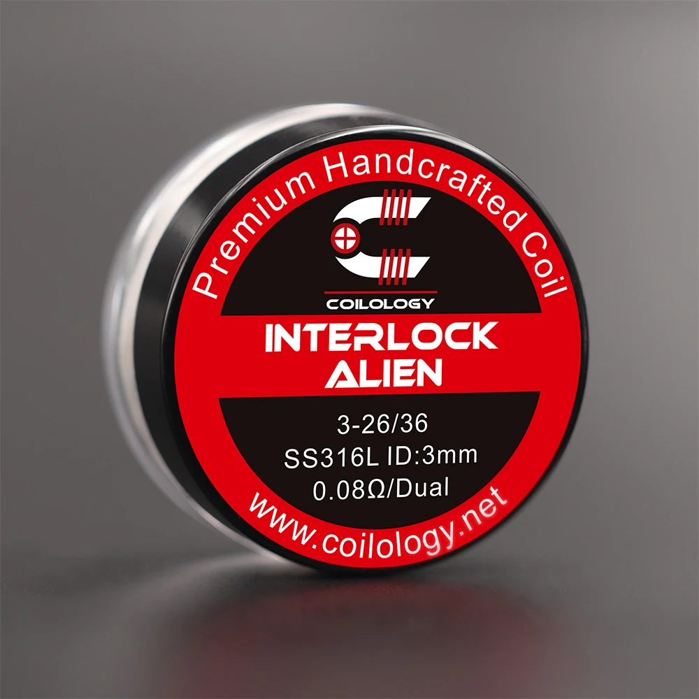2 упаковки Coilology Interlock Alien Coil Set с шт. Ni80 coillogy и 1 органический хлопок DIY инструмент