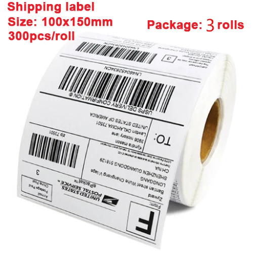 3 roll sticker GZ Weiou принтер для тепловой печати штрихкодов-ярлыков штрих-кодов bluetooth Стикер чековый принтер 4 × 6 со скоростью печати 160 мм/сек - Цвет: 3 roll sticker