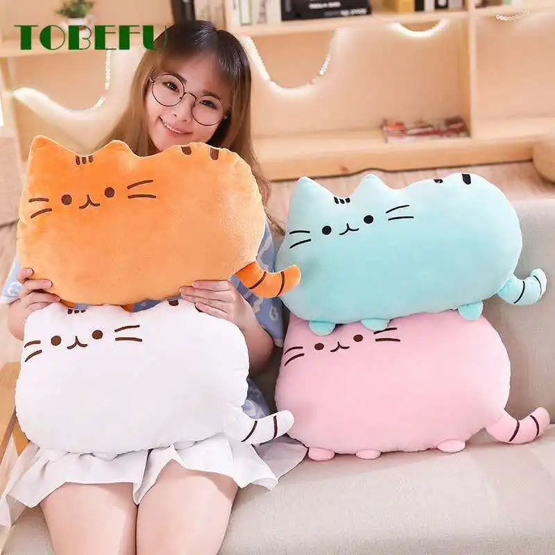 

40*30cm Kawaii Cat Pillow With Zipper And PP Cotton Biscuits Plush Animal Doll Toys Big Cushion Kids Children Baby Peluche Gift