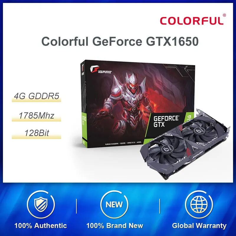 

Colorful GeForce GTX1650 4G 128 Bit Discrete Graphics Turing Desktop Computer Game GTA5/CSGO GDDR5 Architecture High Performance