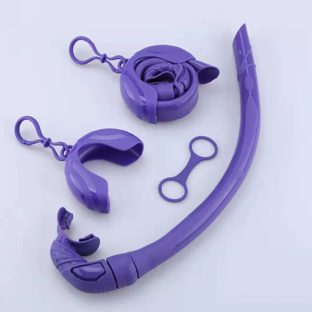 Silicone Foldable Snorkel with Compact Storage Case Women Men Roll Up Snorkel Wet Breathing Tube For Snorkeling