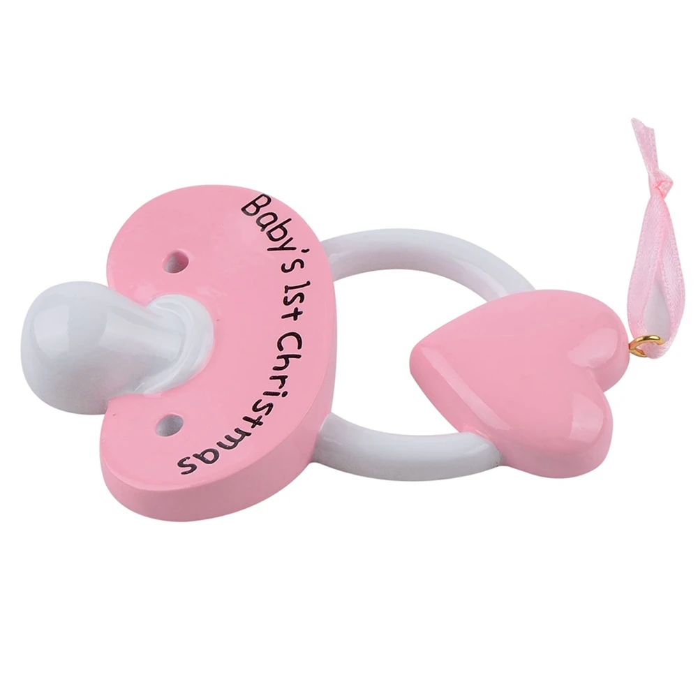 Maxora Baby's 1st Рождество персонализированные рождественские украшения синий мальчик розовый Девочка Младенческая соска используется для ребенка подарок на день рождения