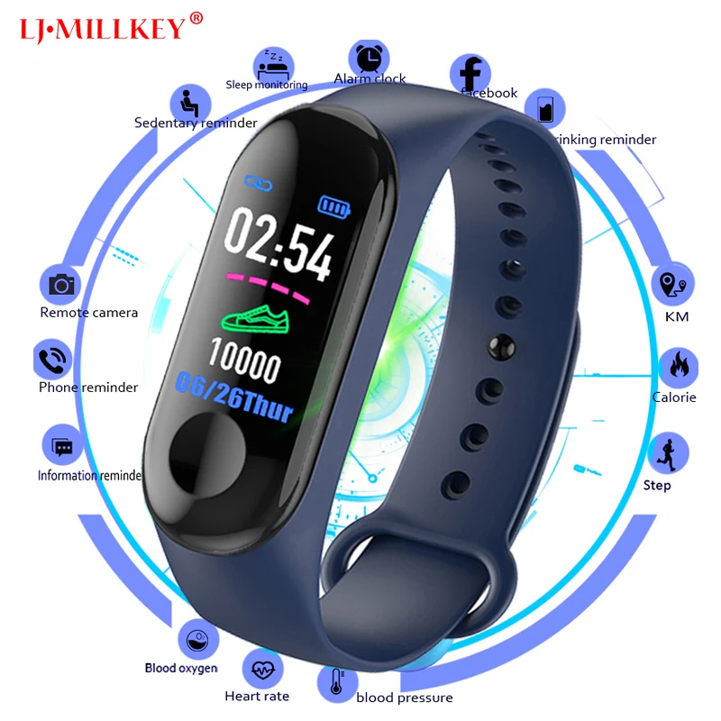 

M3 Smart Band Sport Bracelet Blood Pressure & Heart Rate Monitor Smart Band Colorful Touch Screen Wristband Fitness Tracker