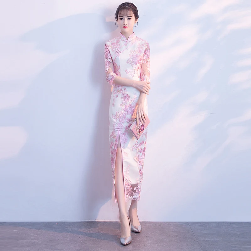 Cheongsam китайское ретро свадебное платье тост одежда мини элегантное платье свадебное cheongsam вечерние Очаровательные вечерние платья