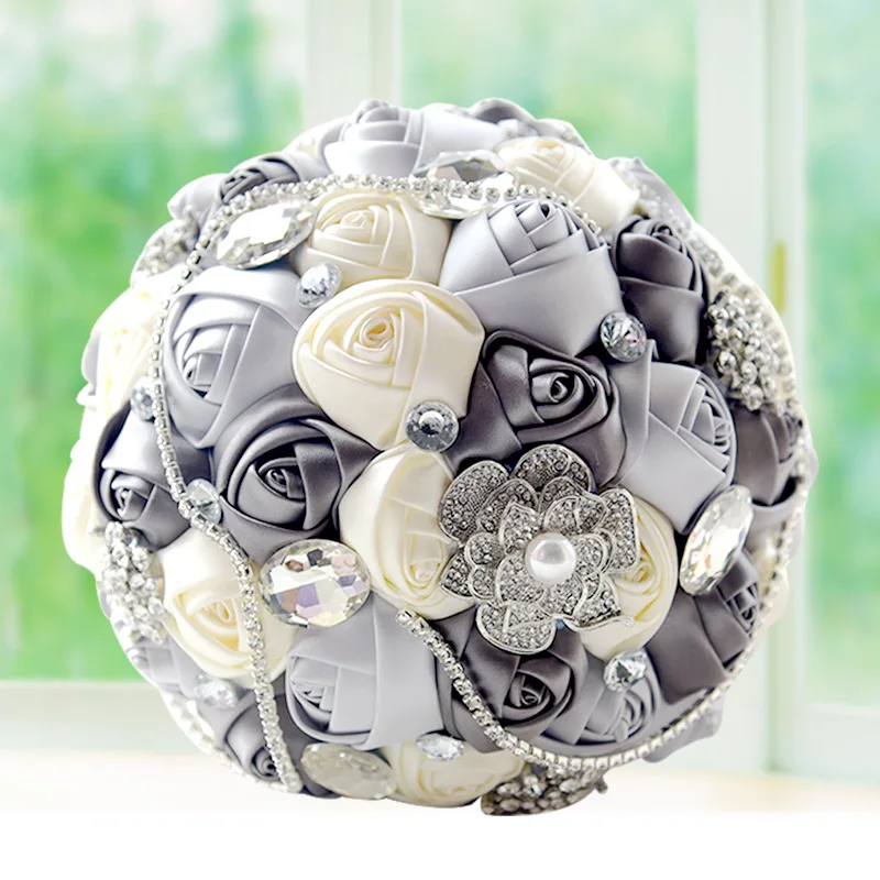 crystal Wedding Bouquet Brooch bouquet wedding accessories Bridesmaid artifical Wedding flowers Bridal Bouquets Holder de noiva