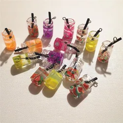 Mini bouteille de fruits en résine, modèle Miniature de nourriture pour maison de poupée 1/12, Simulation de boisson de cuisine, accessoires de jouets, 6 pièces 