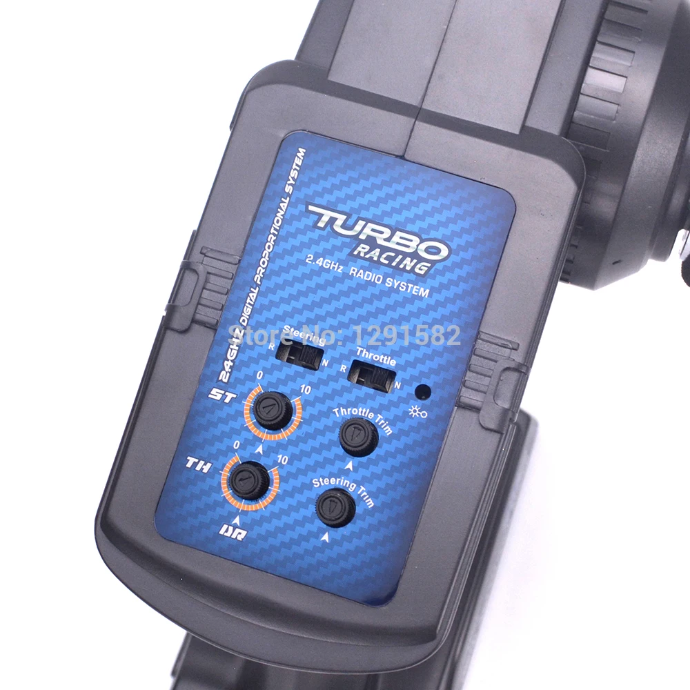 

Hot TURBO Racing 90102G 2.4GHz 2CH Radio system Transmitter Controller remote control with Receiver PK GT3B For RC Car Boat